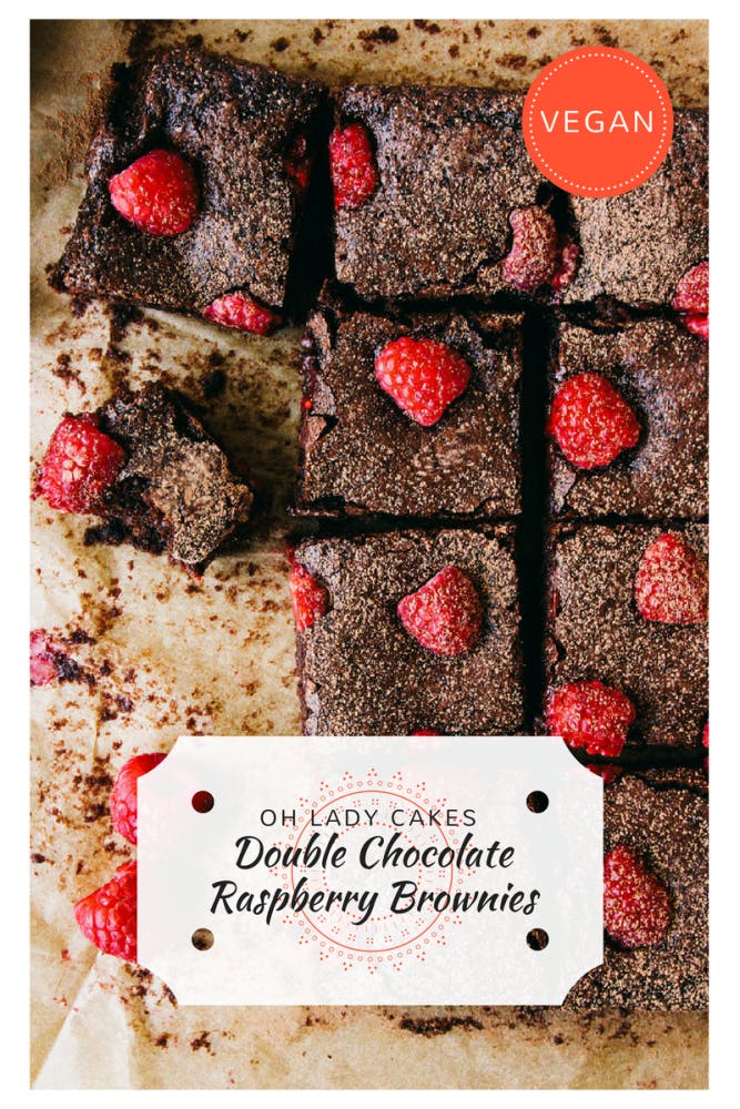 Double Chocolate Raspberry Vegan Brownies from Oh Lady Cakes - Our Top 5 Recipes for #veganuary!